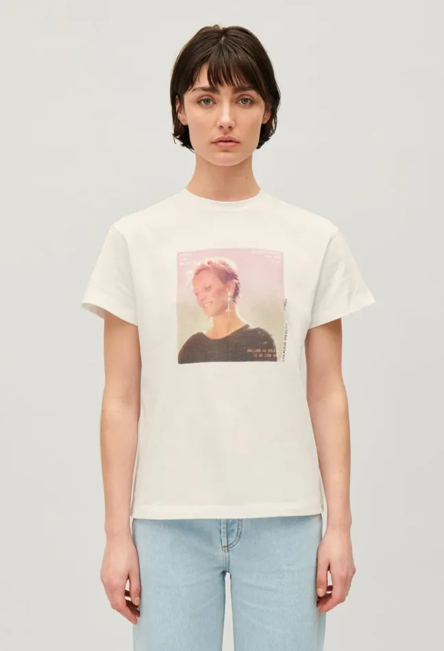 Claudie Pierlot 29 Me039s Of The Month TShirt 8211 032924 Ecru Women TShirts