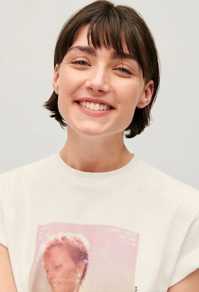 Claudie Pierlot 29 Me039s Of The Month TShirt 8211 032924 Ecru Women TShirts