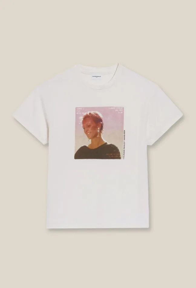 Claudie Pierlot 29 Me039s Of The Month TShirt 8211 032924 Ecru Women TShirts