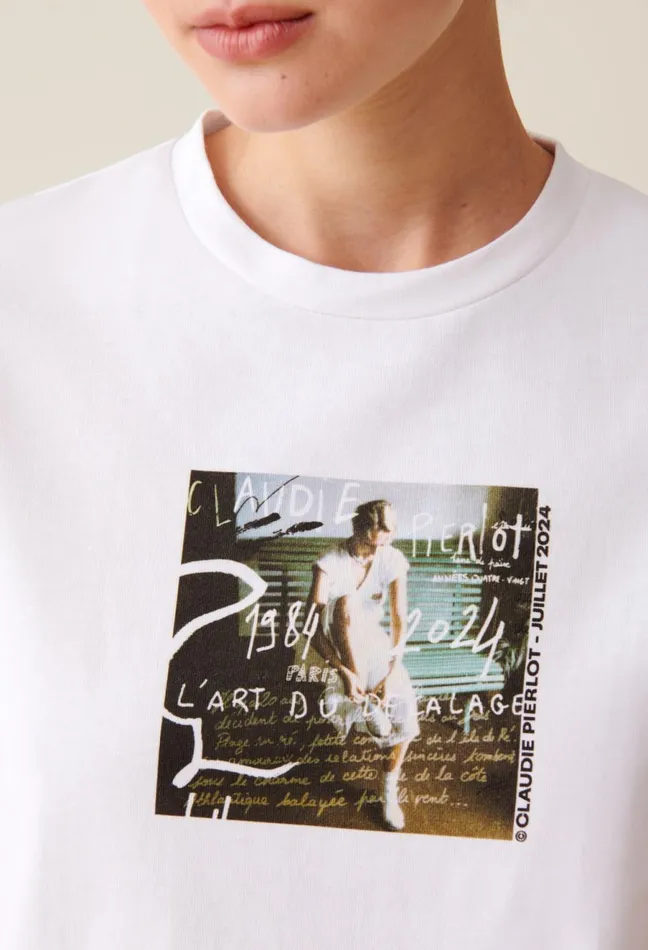Claudie Pierlot 29 Me039s Of The Month TShirt 8211 072924 Ecru Women TShirts