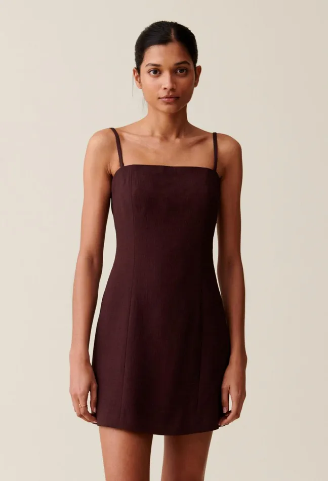 Claudie Pierlot Cappucino Strapless Short Dress Cappucino Women Dresses Claudie Pierlot Cappucino Strapless Short Dress Cappucino Women Dresses