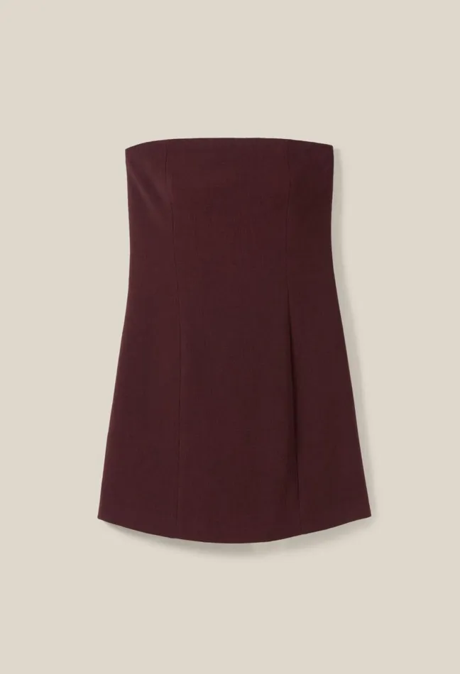Claudie Pierlot Cappucino Strapless Short Dress Cappucino Women Dresses Claudie Pierlot Cappucino Strapless Short Dress Cappucino Women Dresses