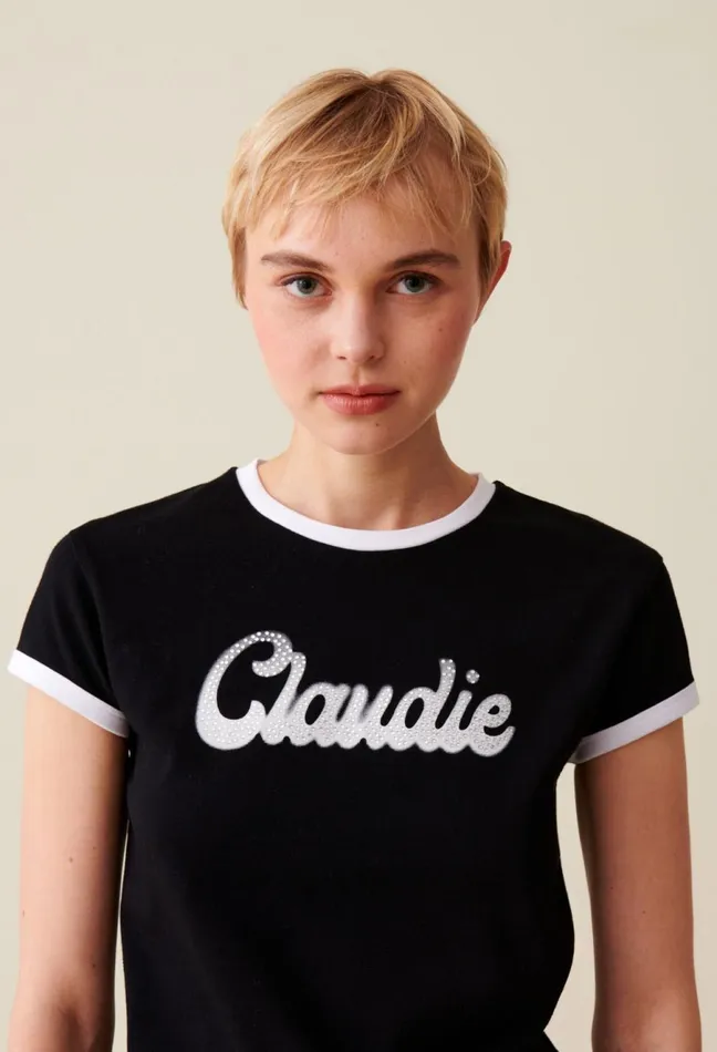Claudie Pierlot Claudie Cotton TShirt Black Women TShirts Claudie Pierlot Claudie Cotton TShirt Black Women TShirts