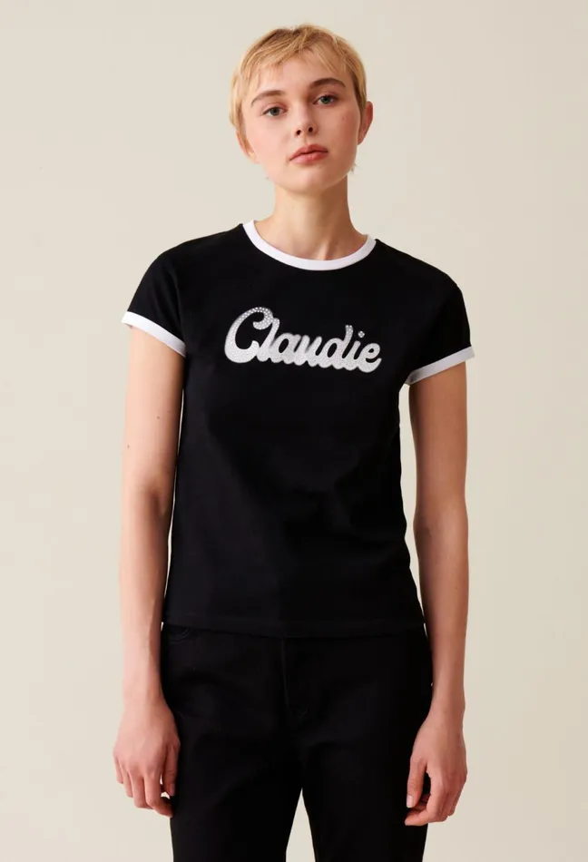 Claudie Pierlot Claudie Cotton TShirt Black Women TShirts Claudie Pierlot Claudie Cotton TShirt Black Women TShirts