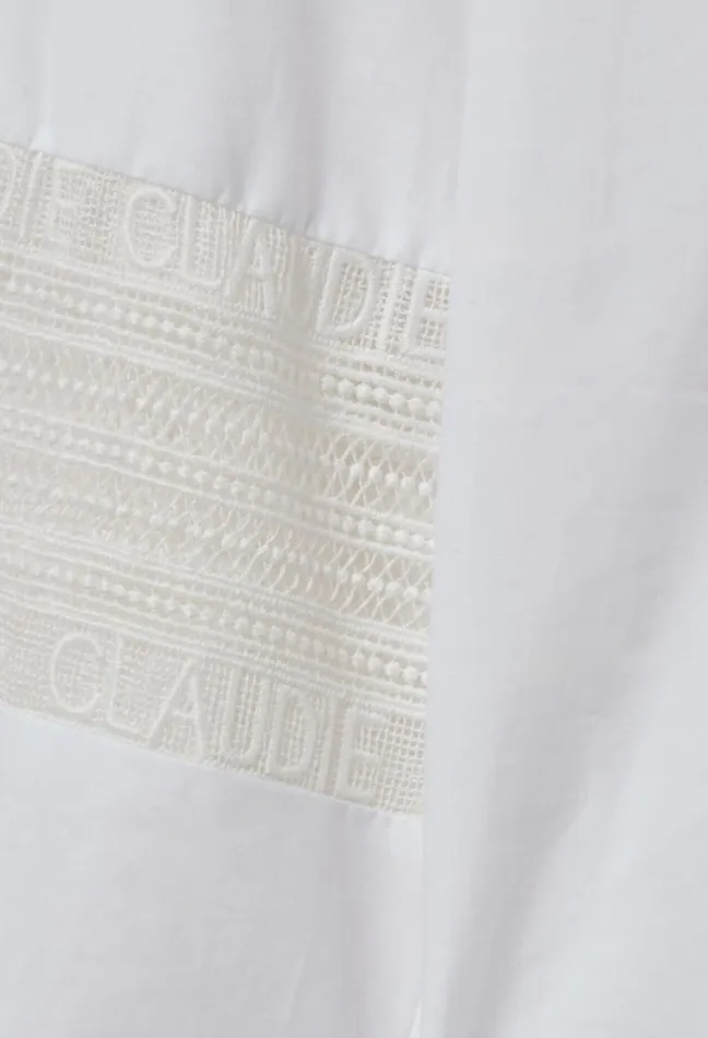 Claudie Pierlot Cotton Shirt With Frill Collar White Women Tops And Shirts Claudie Pierlot Cotton Shirt With Frill Collar White Women Tops And Shirts