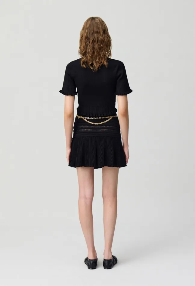 Claudie Pierlot Fine Knit Top With Bows Black Women Tops And Shirts