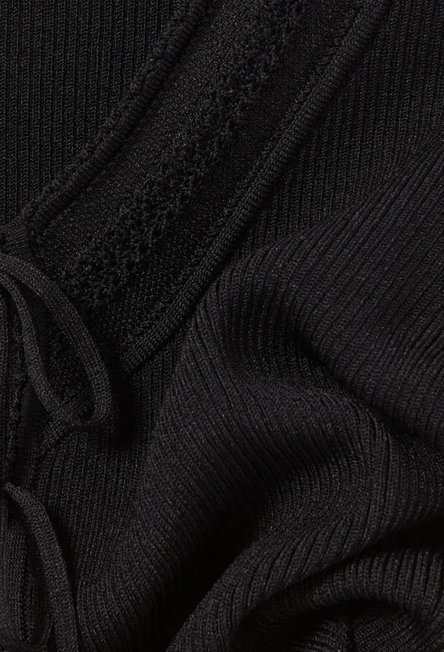 Claudie Pierlot Fine Knit Top With Bows Black Women Tops And Shirts