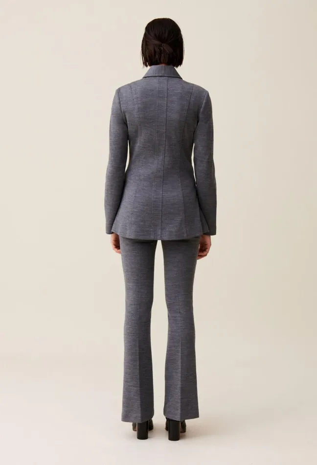 Claudie Pierlot Grey Fitted Zipped Jacket Mottled Grey Women Jackets Claudie Pierlot Grey Fitted Zipped Jacket Mottled Grey Women Jackets