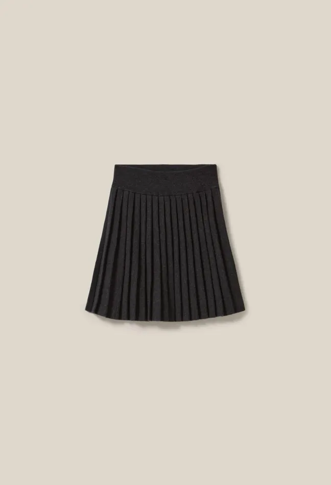 Claudie Pierlot Grey Marl Knit Mini Skirt Mottled Grey Women Skirts And Shorts