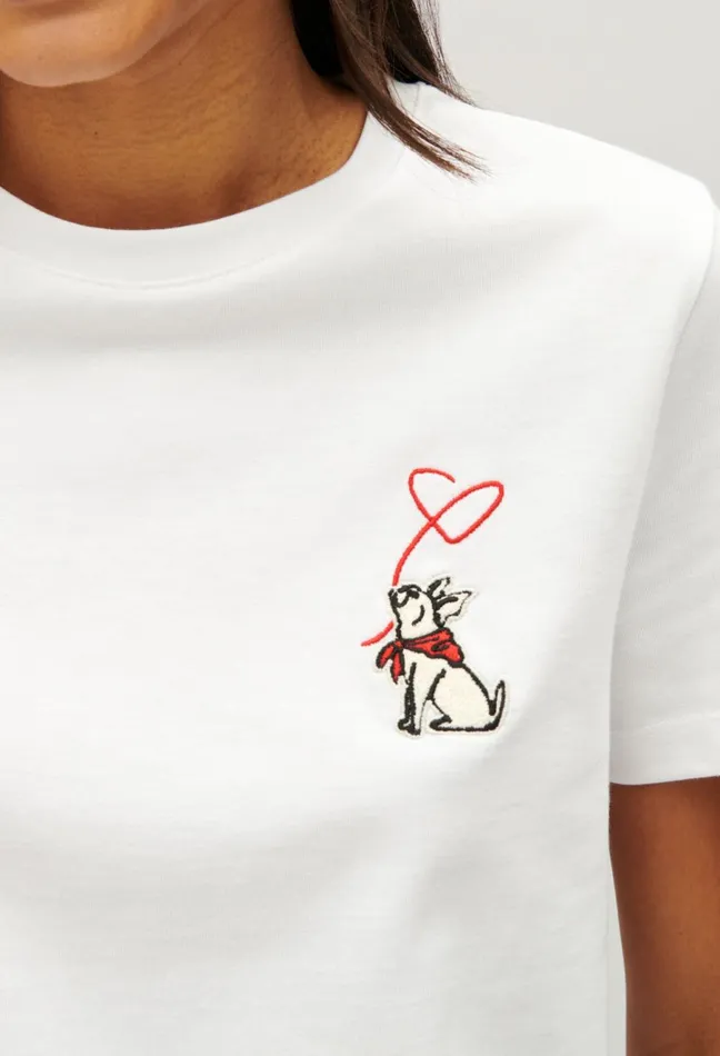 Claudie Pierlot Jean Toto Cream TShirt Ecru Women TShirts Claudie Pierlot Jean Toto Cream TShirt Ecru Women TShirts