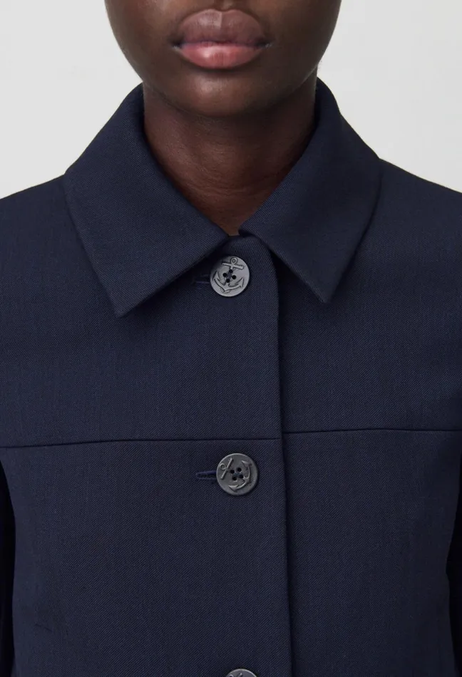 Claudie Pierlot Navy Boxy Jacket Women Jackets Claudie Pierlot Navy Boxy Jacket Women Jackets