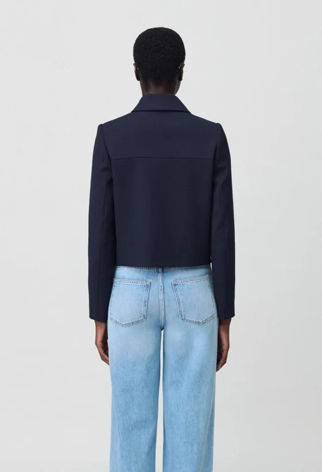 Claudie Pierlot Navy Boxy Jacket Women Jackets Claudie Pierlot Navy Boxy Jacket Women Jackets