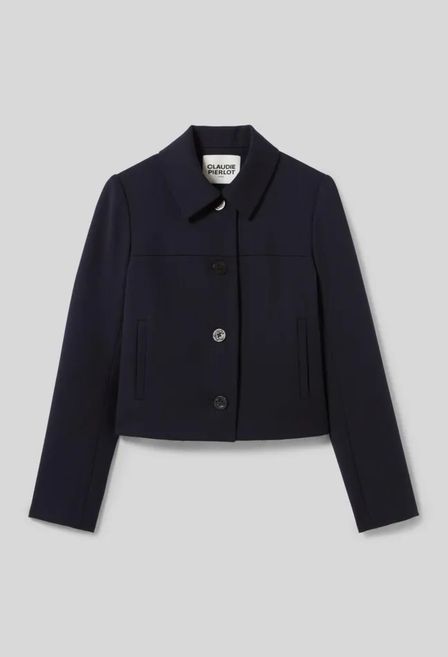 Claudie Pierlot Navy Boxy Jacket Women Jackets Claudie Pierlot Navy Boxy Jacket Women Jackets