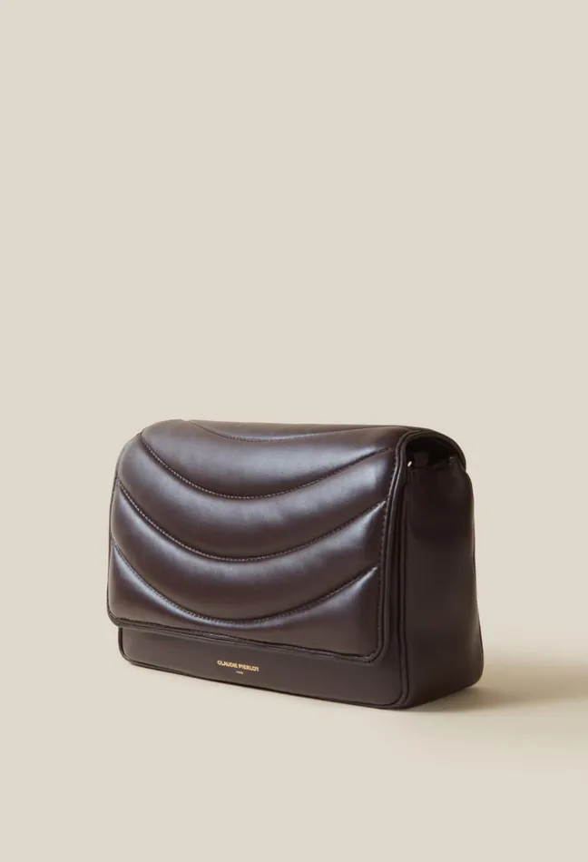 Claudie Pierlot Quilted Leather Alba Bag Brown Women Crossbody Bags Claudie Pierlot Quilted Leather Alba Bag Brown Women Crossbody Bags