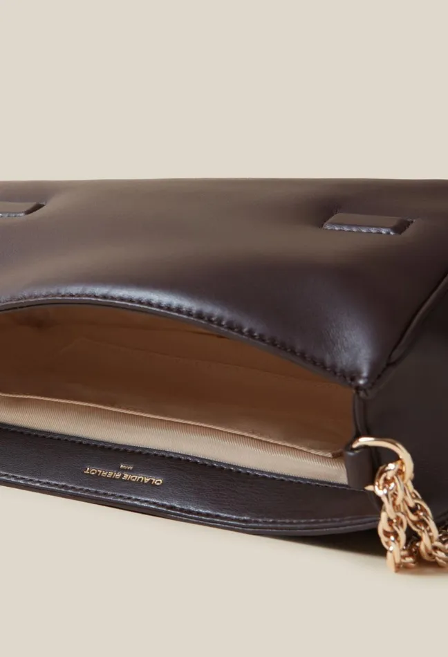 Claudie Pierlot Quilted Leather Alba Bag Brown Women Crossbody Bags Claudie Pierlot Quilted Leather Alba Bag Brown Women Crossbody Bags