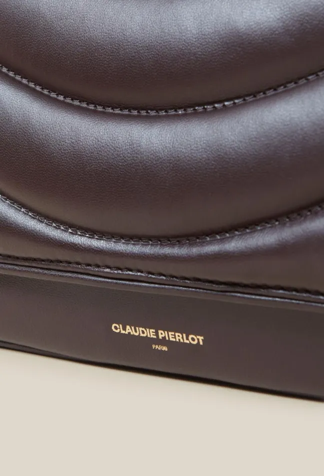 Claudie Pierlot Quilted Leather Alba Bag Brown Women Crossbody Bags Claudie Pierlot Quilted Leather Alba Bag Brown Women Crossbody Bags