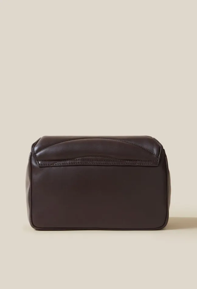 Claudie Pierlot Quilted Leather Alba Bag Brown Women Crossbody Bags Claudie Pierlot Quilted Leather Alba Bag Brown Women Crossbody Bags