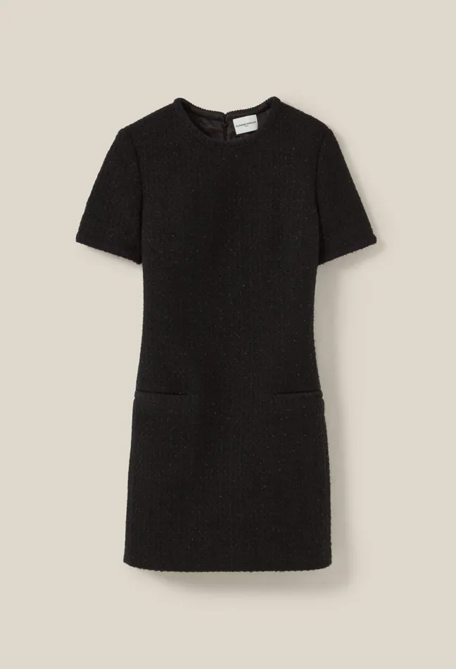 Claudie Pierlot Short Black Tweed Dress Women Dresses Claudie Pierlot Short Black Tweed Dress Women Dresses