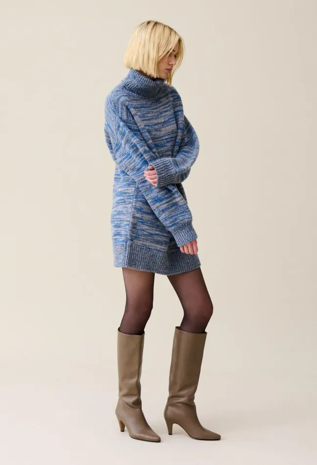 Claudie Pierlot Short Wool Turtleneck Dress Dualcolor Women Knitwear And Cardigans