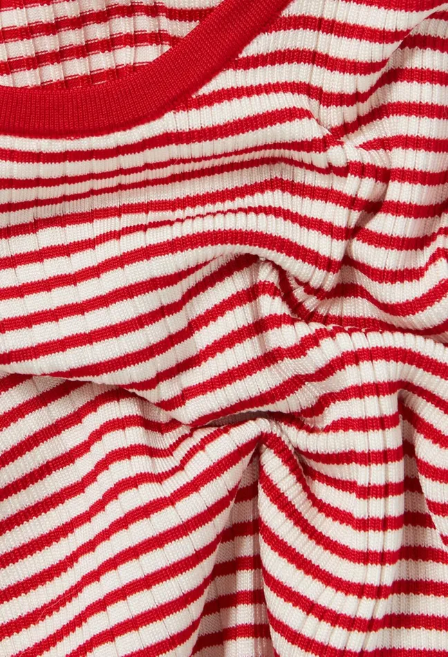 Claudie Pierlot Striped FineKnit Tank Top Red Women Tops And Shirts