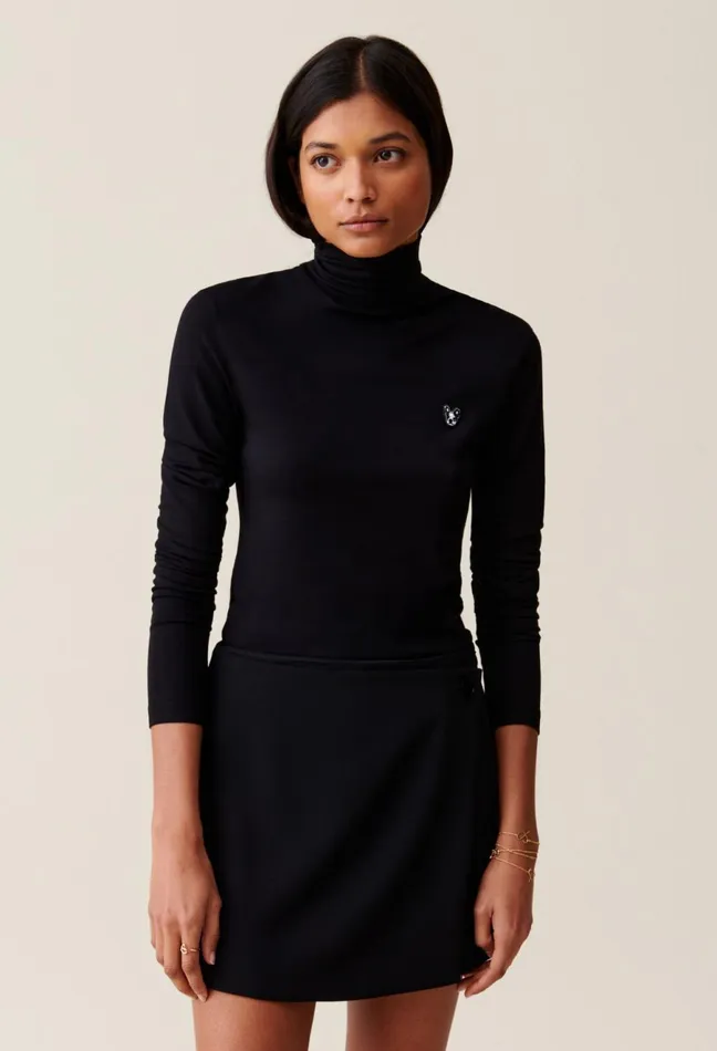Claudie Pierlot Toto High Neck Top Black Women Knitwear And Cardigans Claudie Pierlot Toto High Neck Top Black Women Knitwear And Cardigans