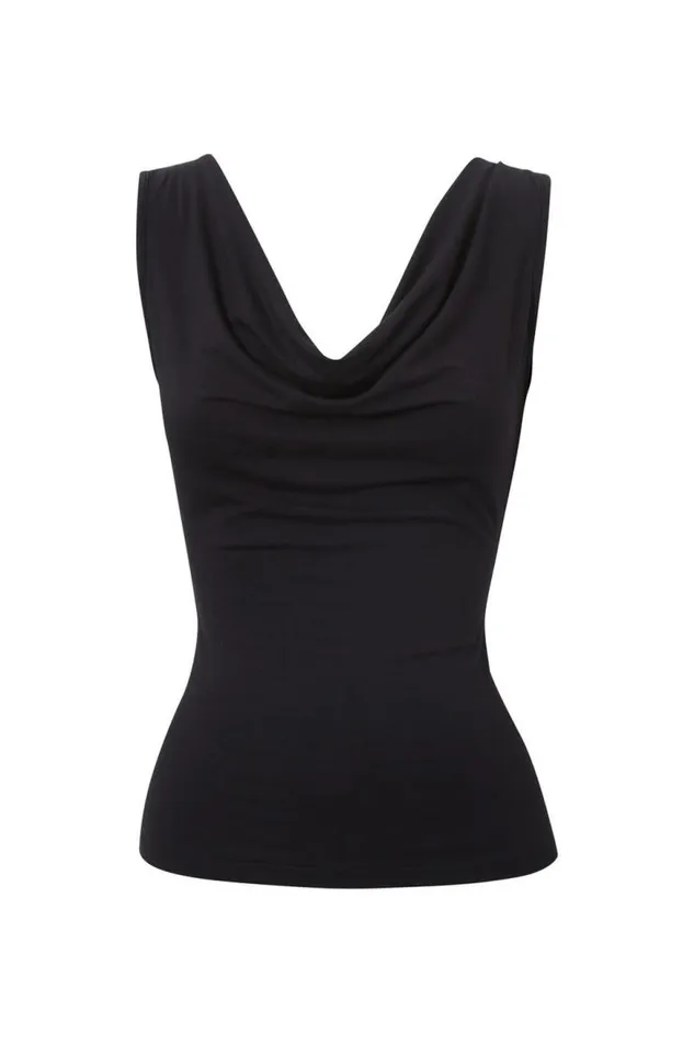 Clothing Supr Going Out Tops Capri Cowl Neck Top Black
