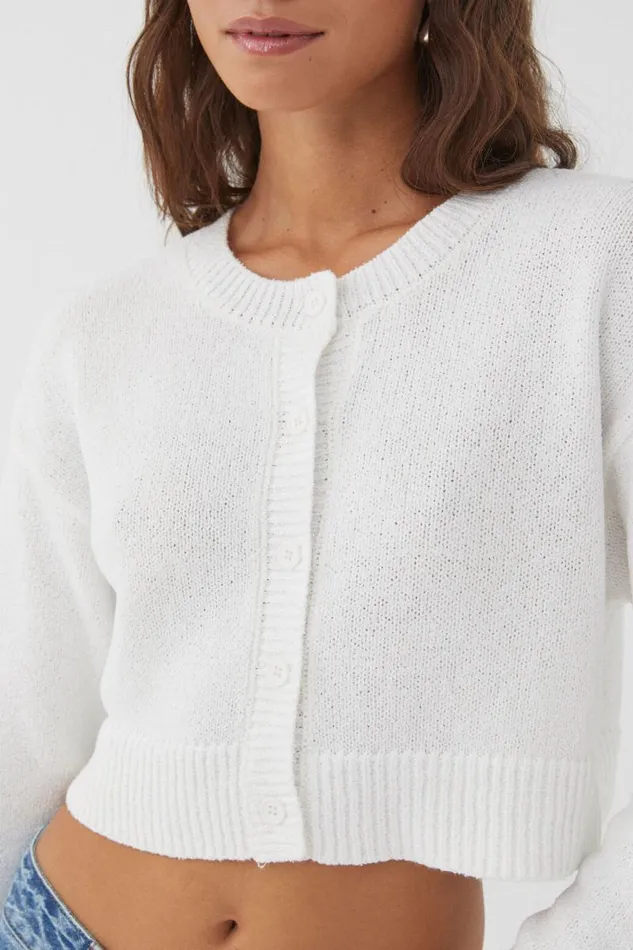 Clothing Supr Knitwear Daisy Knit Cardi Meringue White