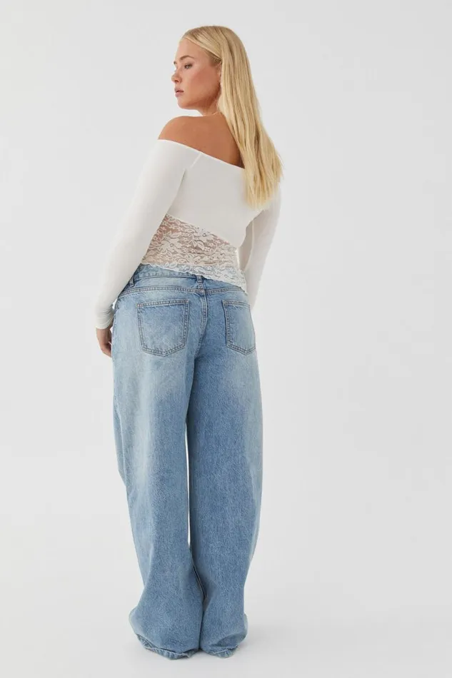 Clothing Supr Long Sleeve Tops Nessa Splice Off Shoulder Top Summer White