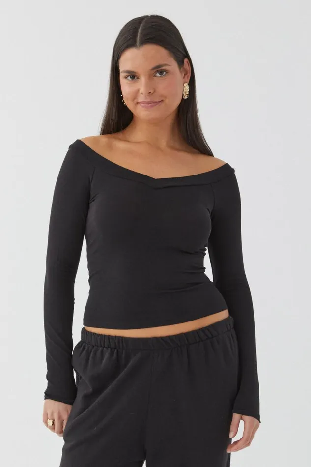 Clothing Supr Long Sleeve Tops Rebecca Long Sleeve Top Black