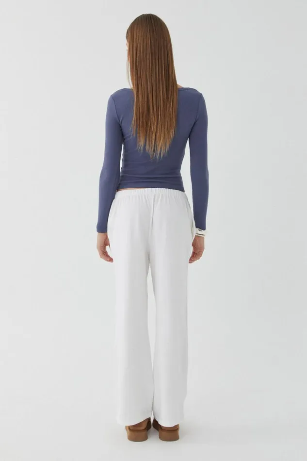 Clothing Supr Long Sleeve Tops Riri Scoop Neck Long Sleeve Top Indigo Mist