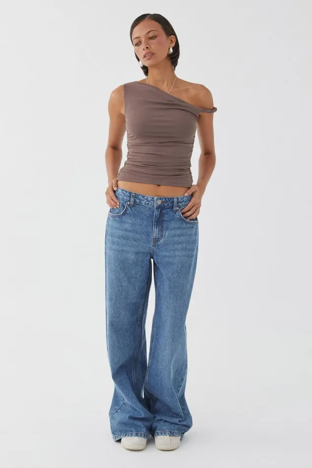 Clothing Supr Luxe Essentials Luxe Bree Ruched Twist Top Brown Carob