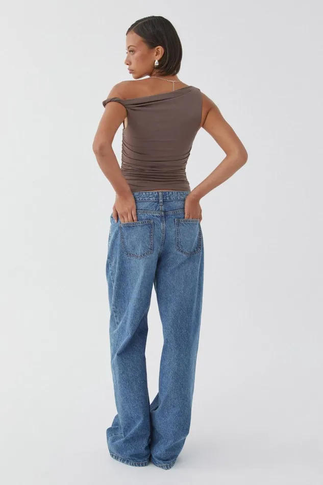 Clothing Supr Luxe Essentials Luxe Bree Ruched Twist Top Brown Carob