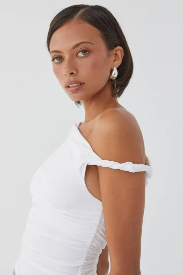Clothing Supr Luxe Essentials Luxe Bree Ruched Twist Top White