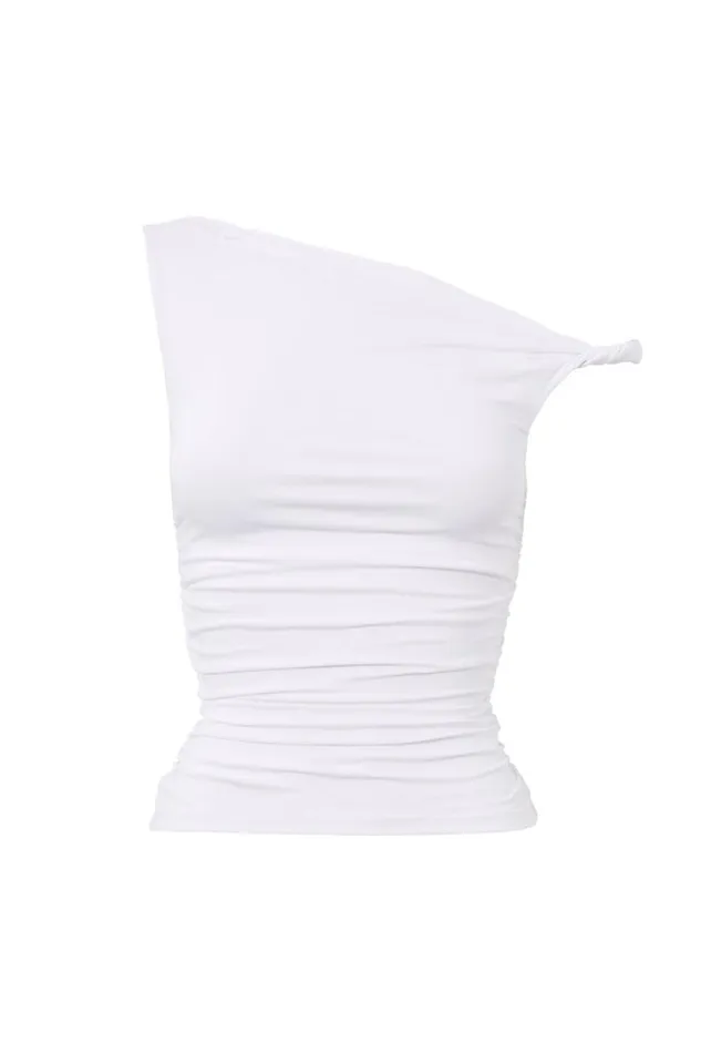 Clothing Supr Luxe Essentials Luxe Bree Ruched Twist Top White