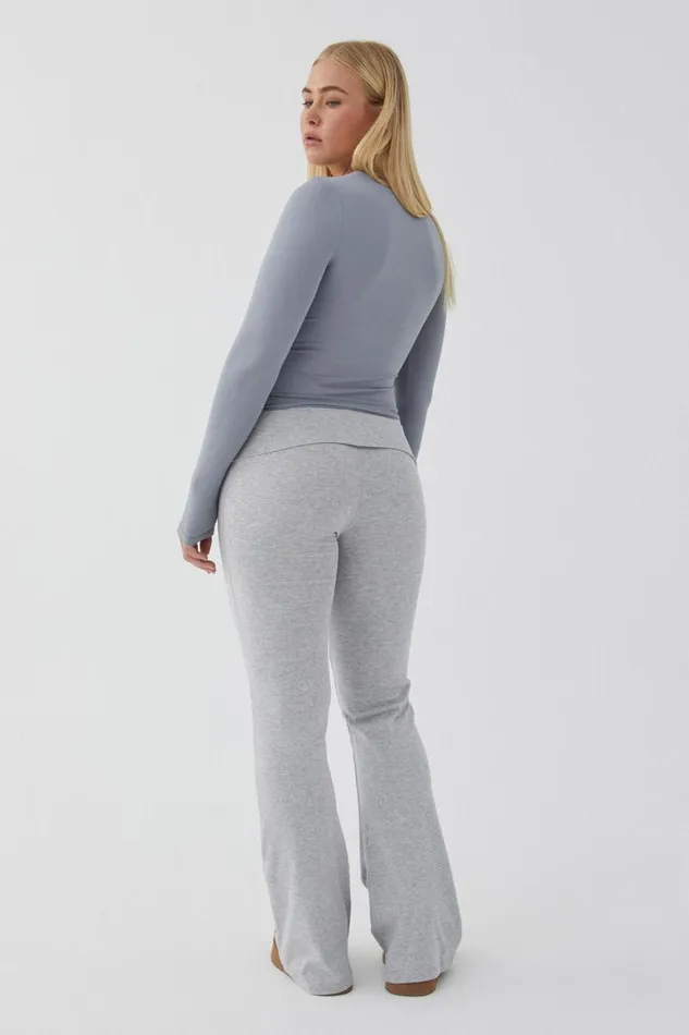 Clothing Supr Luxe Essentials Luxe Long Sleeve Longline Tee Moonlight Grey