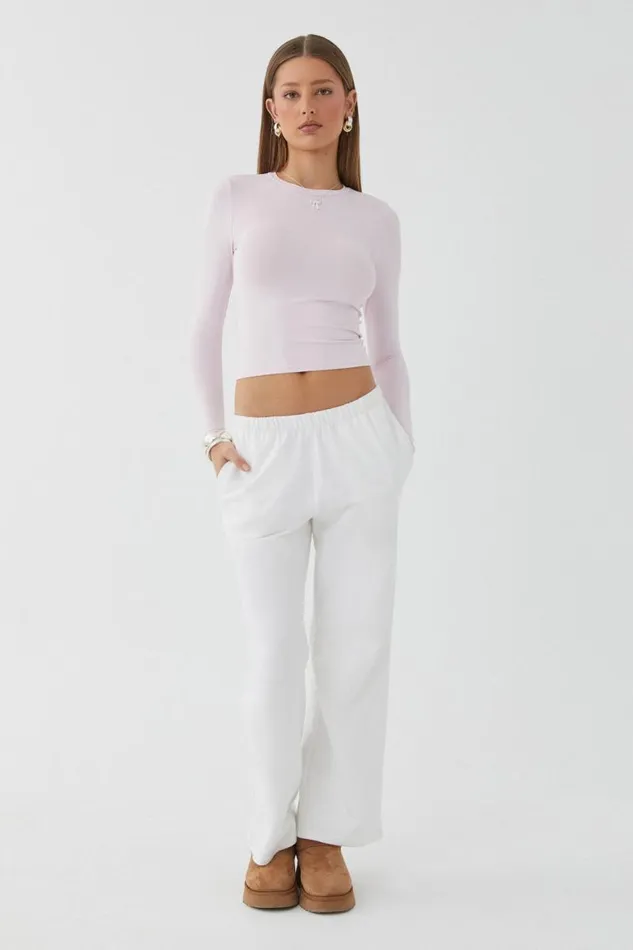 Clothing Supr Luxe Essentials Luxe Long Sleeve Longline Tee Principessa Pink
