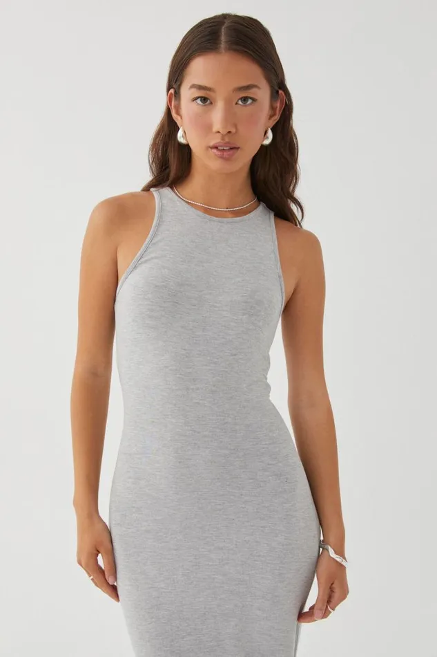 Clothing Supr Maxi Dresses Emily Jersey Maxi Dress Grey Marle