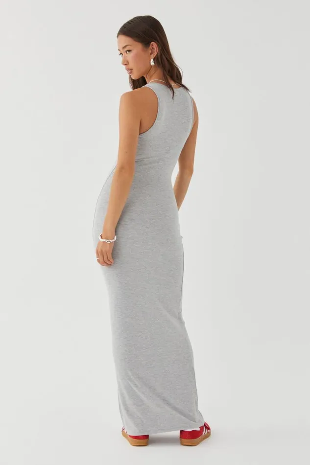 Clothing Supr Maxi Dresses Emily Jersey Maxi Dress Grey Marle