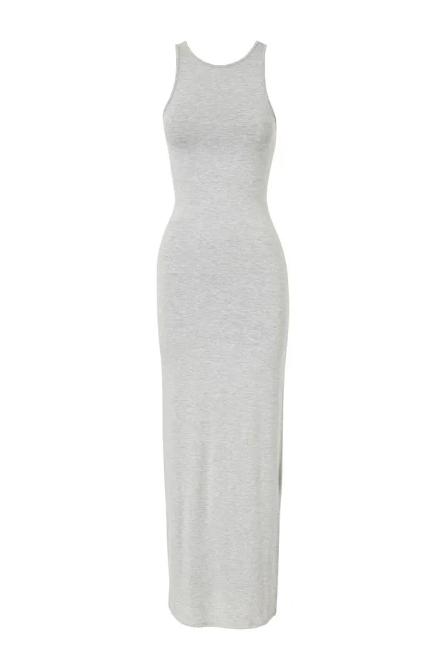 Clothing Supr Maxi Dresses Emily Jersey Maxi Dress Grey Marle