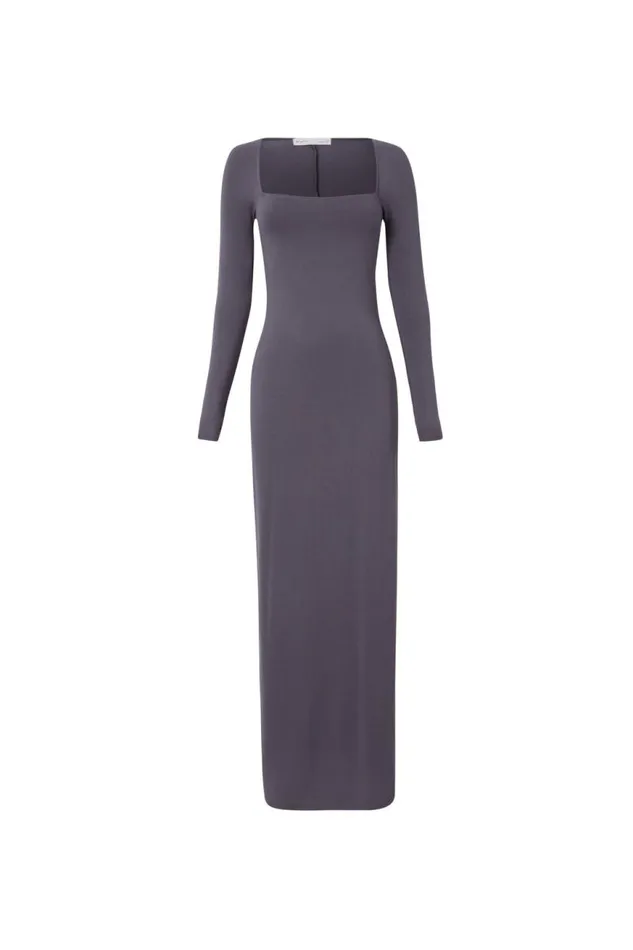 Clothing Supr Maxi Dresses Soft Long Sleeve Maxi Dress Iron Grey