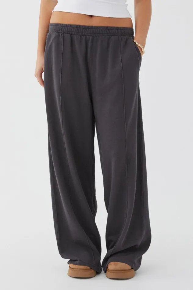 Clothing Supr Pants Pintuck Wide Leg Pant Washed Dark Smoke
