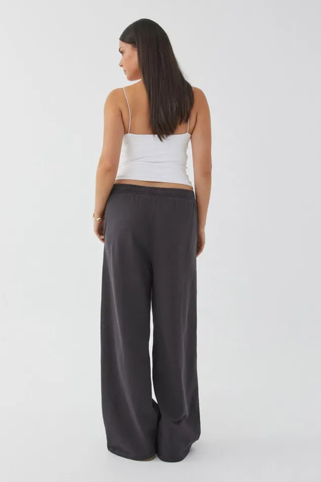 Clothing Supr Pants Pintuck Wide Leg Pant Washed Dark Smoke