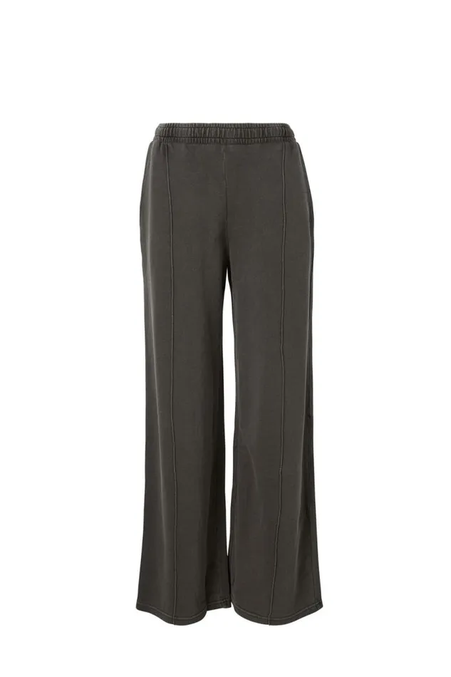 Clothing Supr Pants Pintuck Wide Leg Pant Washed Dark Smoke