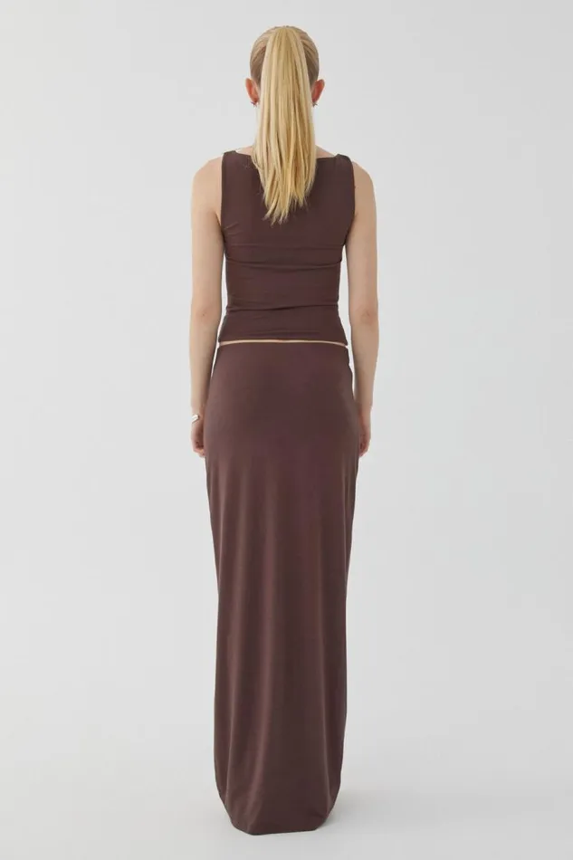 Clothing Supr Skirts Soft Hipster Maxi Skirt Espresso Brown Clothing Supr Skirts Soft Hipster Maxi Skirt Espresso Brown