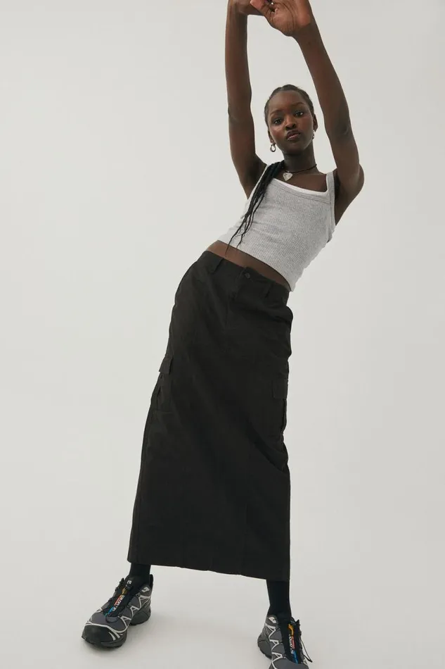 Clothing Supr Skirts Taylor Cargo Maxi Skirt Black Clothing Supr Skirts Taylor Cargo Maxi Skirt Black