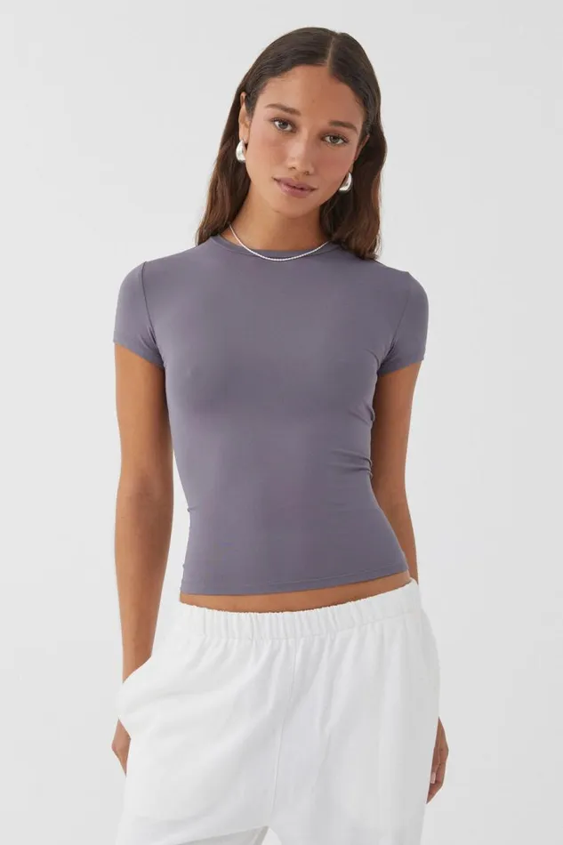 Clothing Supr T Shirts Luxe Longline Tee Iron Grey