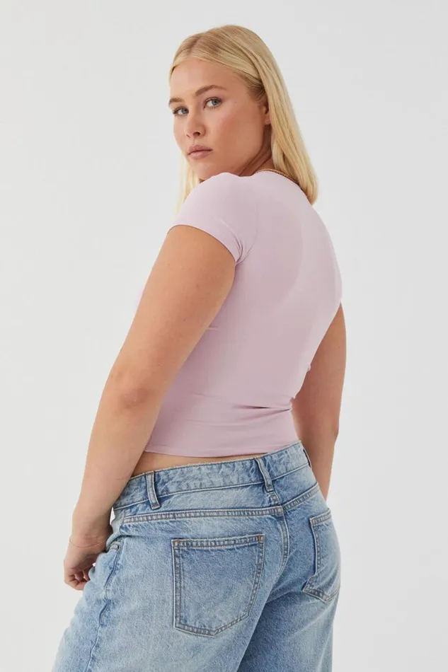 Clothing Supr T Shirts Luxe Longline Tee Muted Orchid