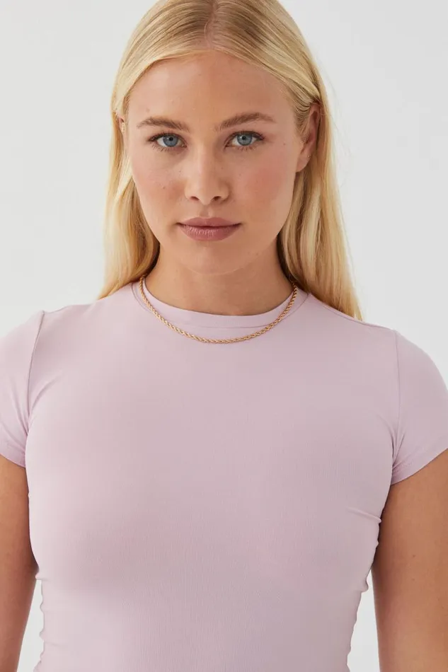 Clothing Supr T Shirts Luxe Longline Tee Muted Orchid