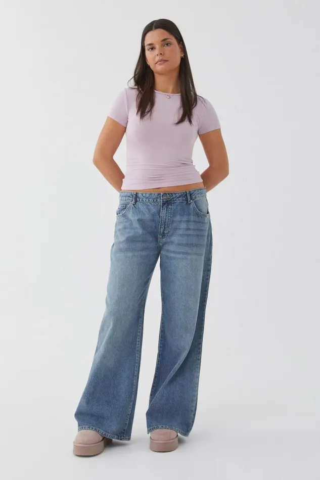 Clothing Supr T Shirts Soft Longline Tee Muted Orchid