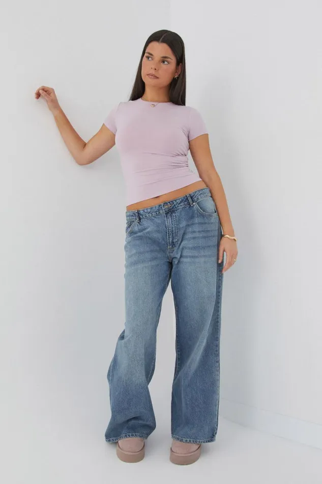 Clothing Supr T Shirts Soft Longline Tee Muted Orchid